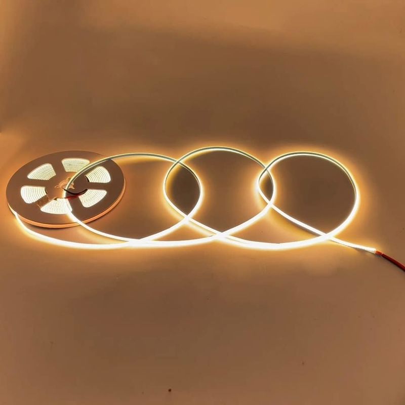 Super sempit 3mm Lebar COB LED Strip Lampu 400Leds / m Dimmable 5m Lebih lama umur