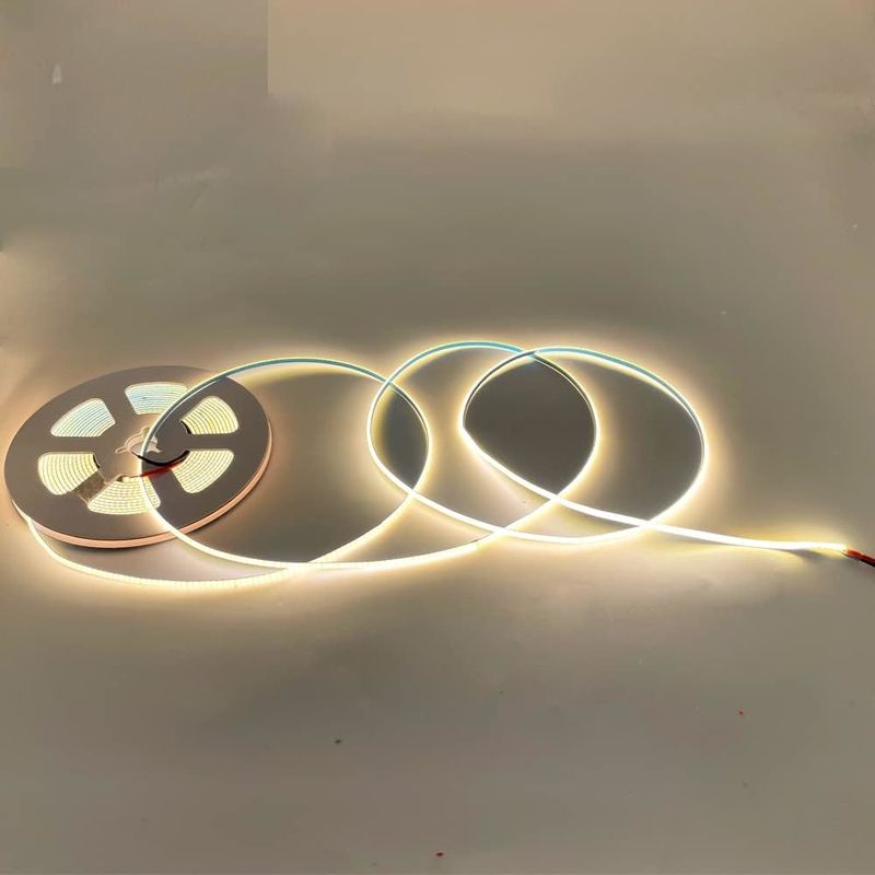 Super sempit 3mm Lebar COB LED Strip Lampu 400Leds / m Dimmable 5m Lebih lama umur
