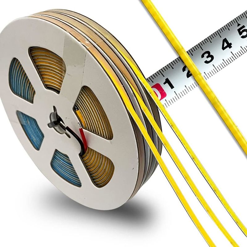 Super sempit 3mm Lebar COB LED Strip Lampu 400Leds / m Dimmable 5m Lebih lama umur