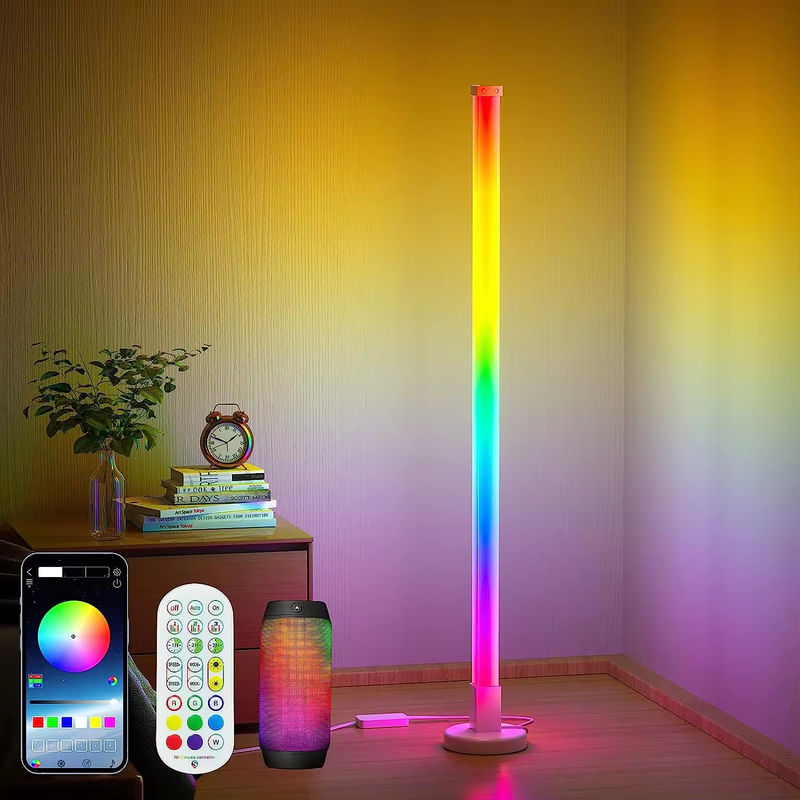 USB Suara diaktifkan LED RGB sudut lantai lampu Kantor Game Room WIFI / IR remote control