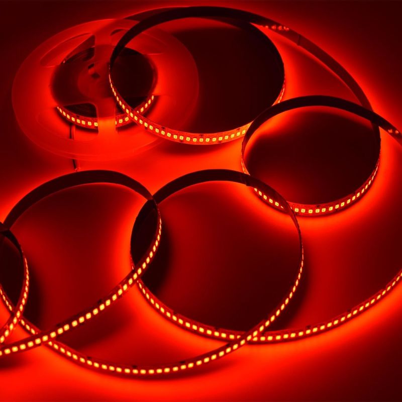 24V Cahaya Tinggi 240LEDS SMD 2835 LED Strip Light 1200LEDs 16.4Ft Tidak tahan air Warna Merah Hijau Biru Oranye Untuk KTV