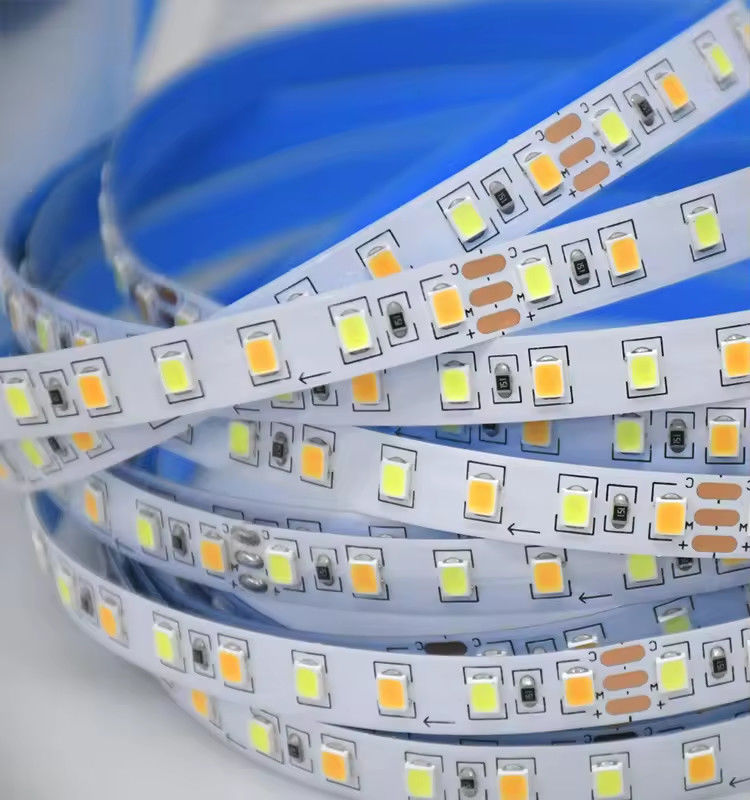 Pabrik jual Dua warna CCT led strip lampu 24v Suhu warna disesuaikan 120led 12v lampu 2835 led strip Dekorasi