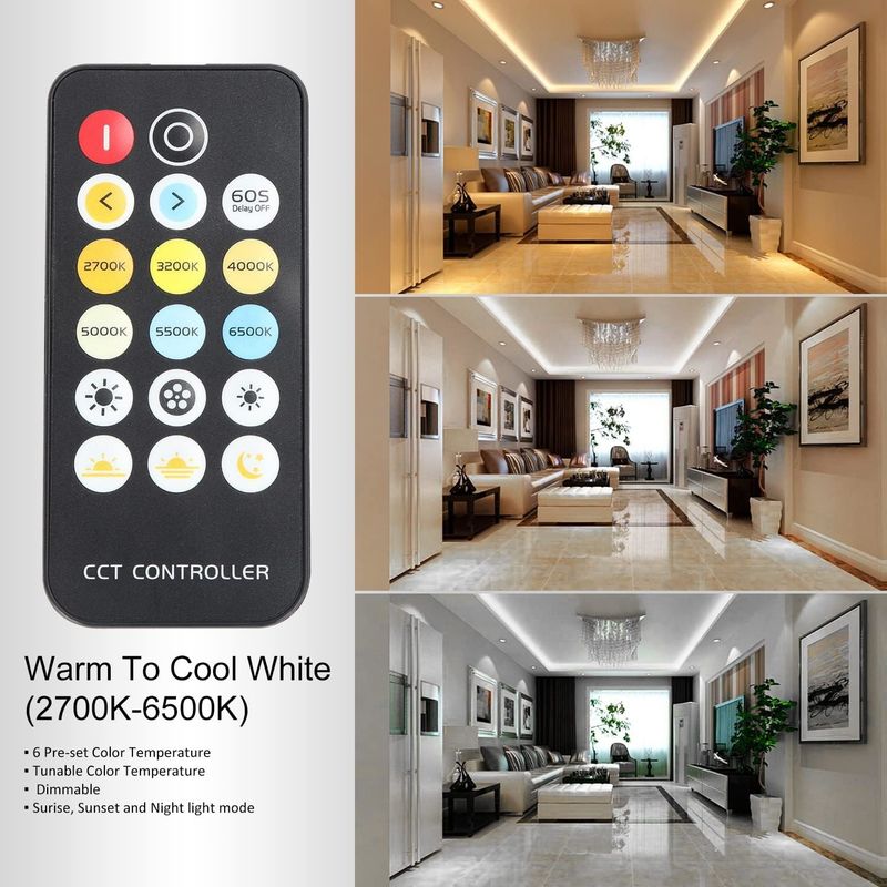 COB LED Strip Lampu CCT (2700K-6500K Tunable) 2M 560LEDs/m CRI90 Led Tape Light Kit dengan kotak paket led strip untuk Rumah