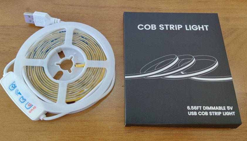 Model baru DC5V COB LED Strip Lampu 2M 300LEDs/m CRI90 USB Led Tape Light box Kit dengan kotak paket led strip untuk Rumah