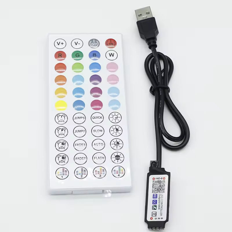 Smart LED 5V 44ekys RGB LED Strip controller wifi tuya APP USB Bluetooth dimmer luce striscia Controller untuk LED Strip