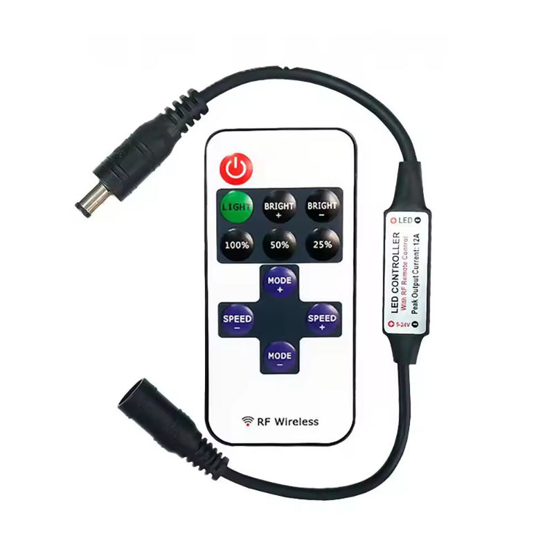 Terlaris Mini LED controller 11key 5V 12V 24V Single color controller RF nirkabel sentuh jarak jauh kecerahan LED dimmer