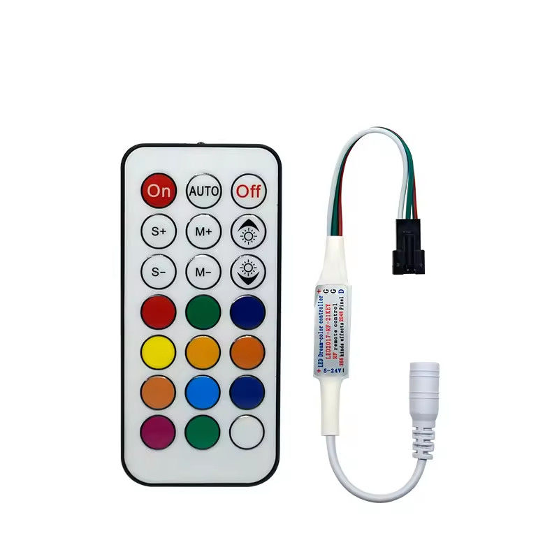 Kualitas tinggi 21kunci 2084 piksel RF full color controller WS2811 DC5~24V controller 2812 IC dream color led controller