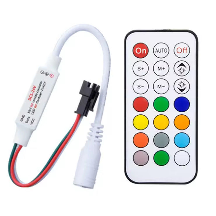 Kualitas tinggi 21kunci 2084 piksel RF full color controller WS2811 DC5~24V controller 2812 IC dream color led controller