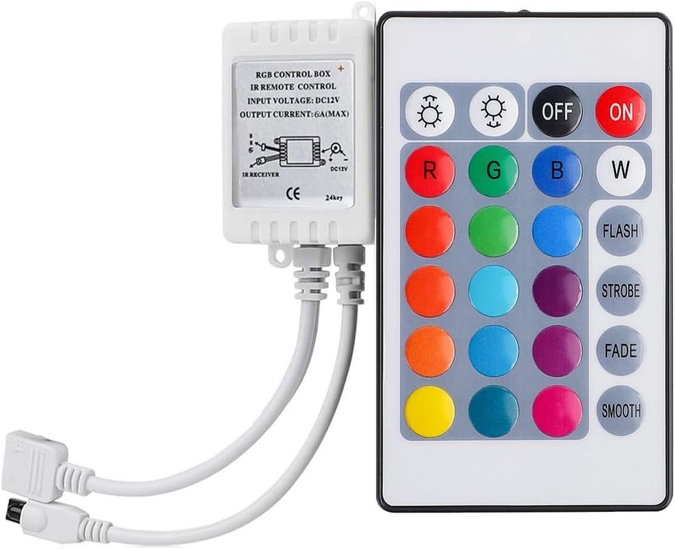 Dimmable SMD Flexible RGB LED Strip 60leds/m DC12V Input untuk Ambience Berwarna