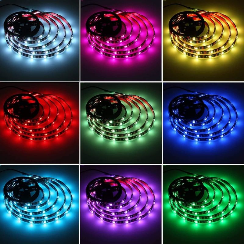 120 Degree Beam Angle RGB LED Strip 5M SMD5050 24 tombol IR Controller Dimmable Strip