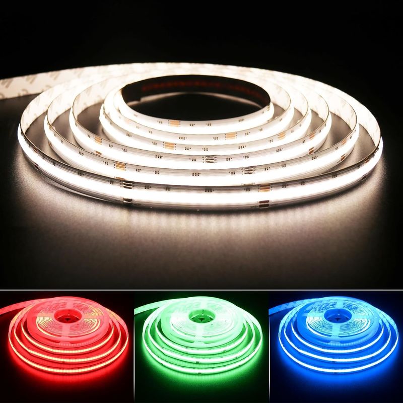 Strip LED RGBW COB 19W dimmable dengan 784 LED/m IP20 Rating dan DMX512/RF/Bluetooth/WiFi Control