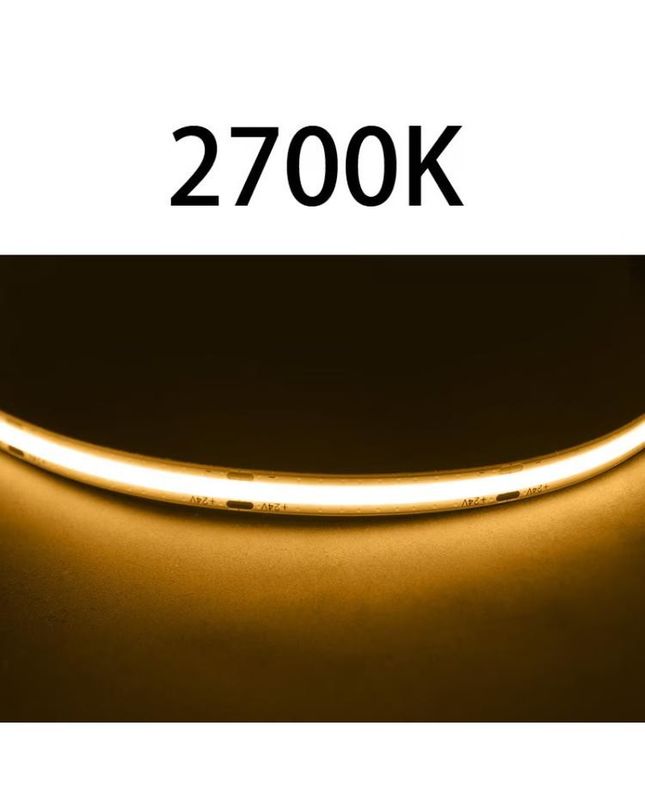 Lampu CRI tinggi DC24V COB480 5m/roll RA90 cob strip untuk dekorasi luar ruangan dalam ruangan profil tahan air COB strip