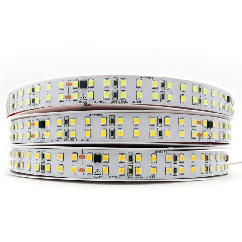 IP20 SMD2835 240LEDS 2 Baris 110V Dimmable Led Strip Lampu Untuk Kamar Di Amerika Selatan