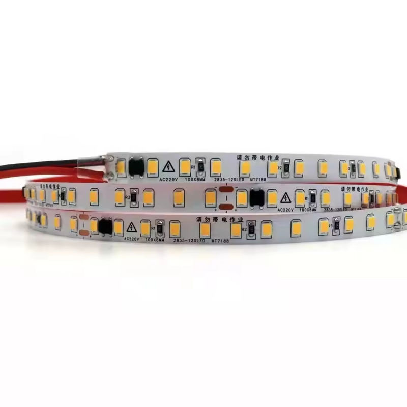 220v Tidak Perlu Driver 10cm Cuttable 2835 Led Strip IP65 120 Led Tape Light Non waterproof IP20 Fleksibel Led Strip