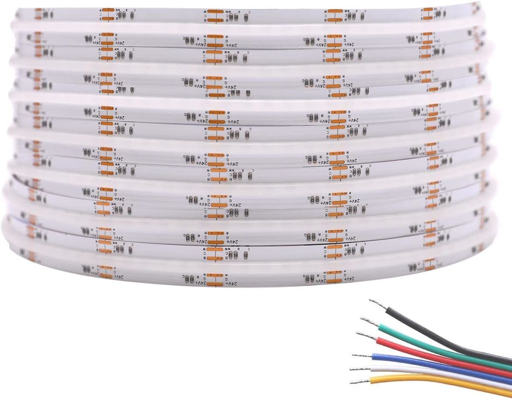 Ultra Bright 840 LEDs/m 24V DC COB LED Strip Light 12mm Wide PCB Untuk Pencahayaan Rumah dan Komersial