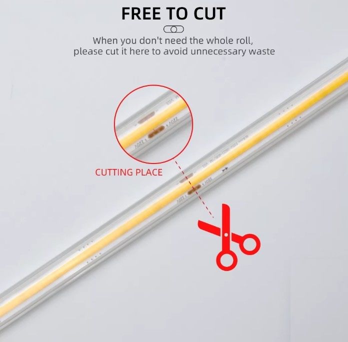 288 led tegangan tinggi 110V 220V fleksibel COB led strip lampu 2700K 3000K 4000K 6000K