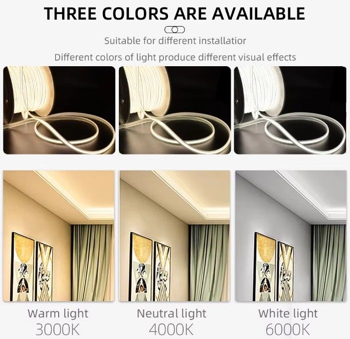288 led tegangan tinggi 110V 220V fleksibel COB led strip lampu 2700K 3000K 4000K 6000K