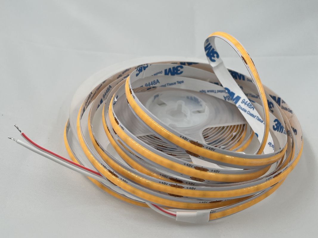 48V COB 320leds/M 90CRI Dimmable 100lm/W 11W/M Fleksibel COB LED Strip Light Untuk Dekorasi Dalam Ruang