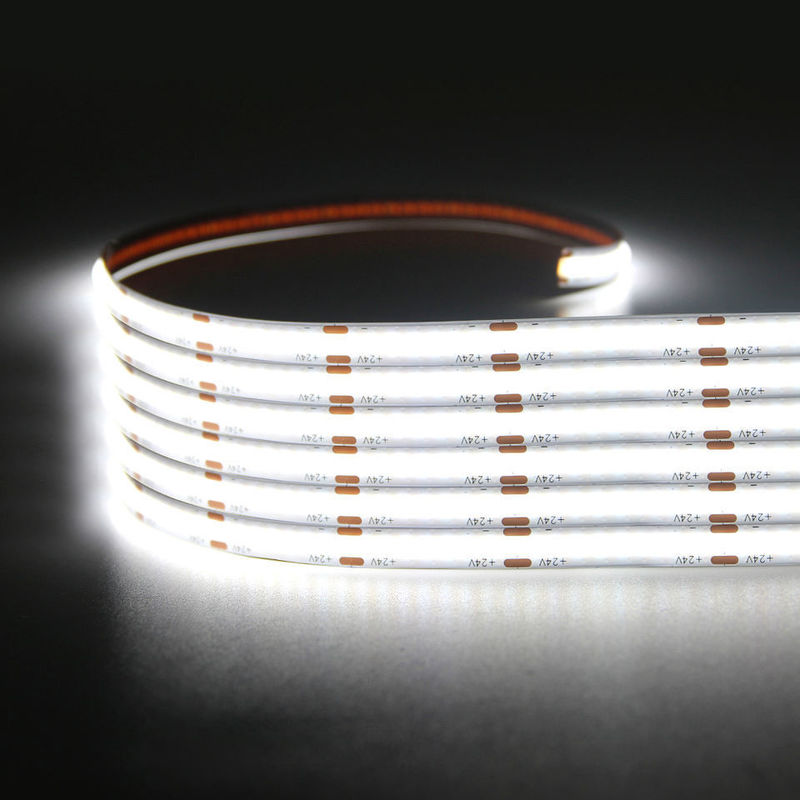 320leds/m LED COB Flexible Strip DC24V 12V 5m 10W untuk pencahayaan lanskap -25 50C CRI 90