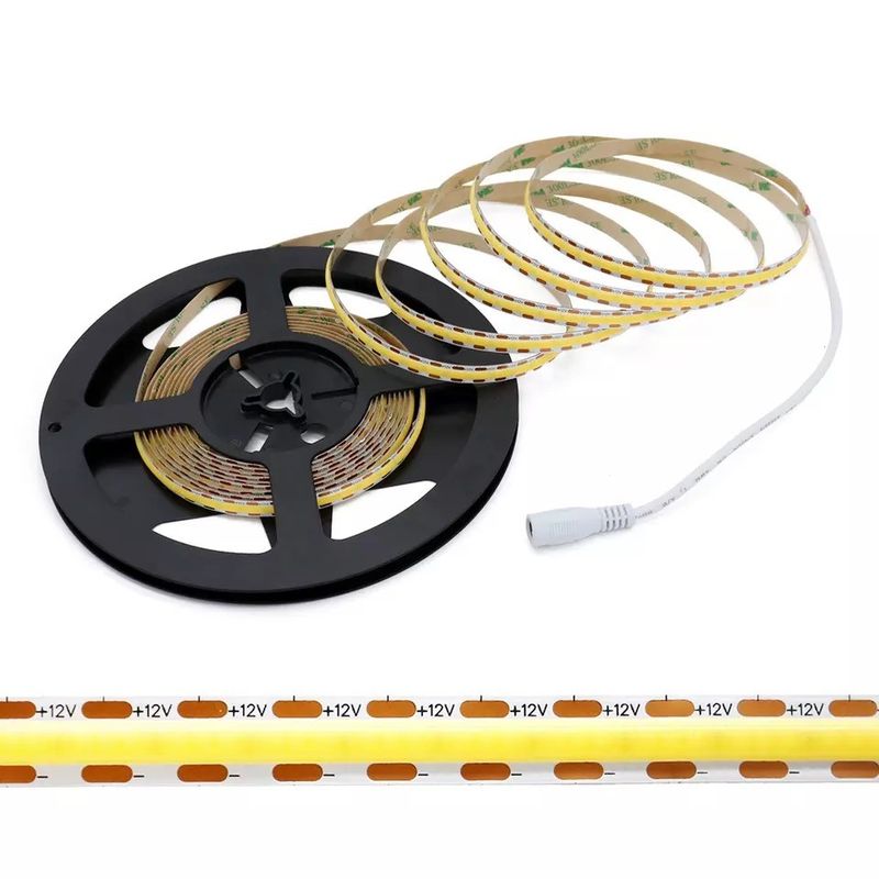 320Leds Fleksibel LED Strip Putih / Panas Putih DC24V 8mm Lebar Terintegrasi COB LED Lampu