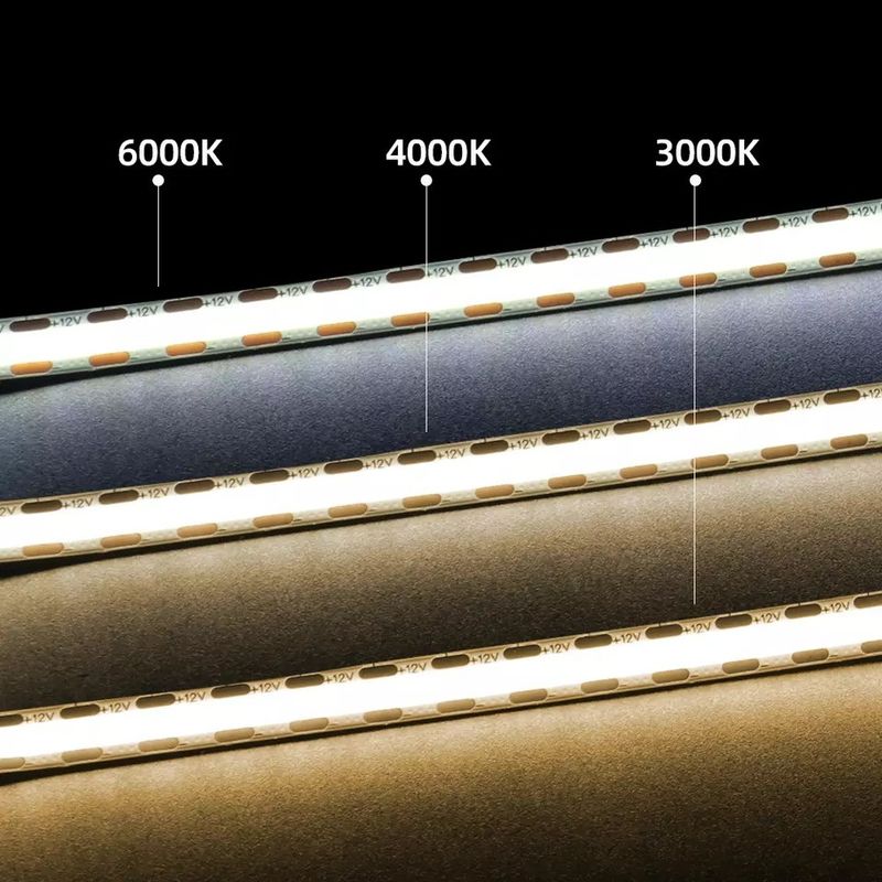 320Leds Fleksibel LED Strip Putih / Panas Putih DC24V 8mm Lebar Terintegrasi COB LED Lampu