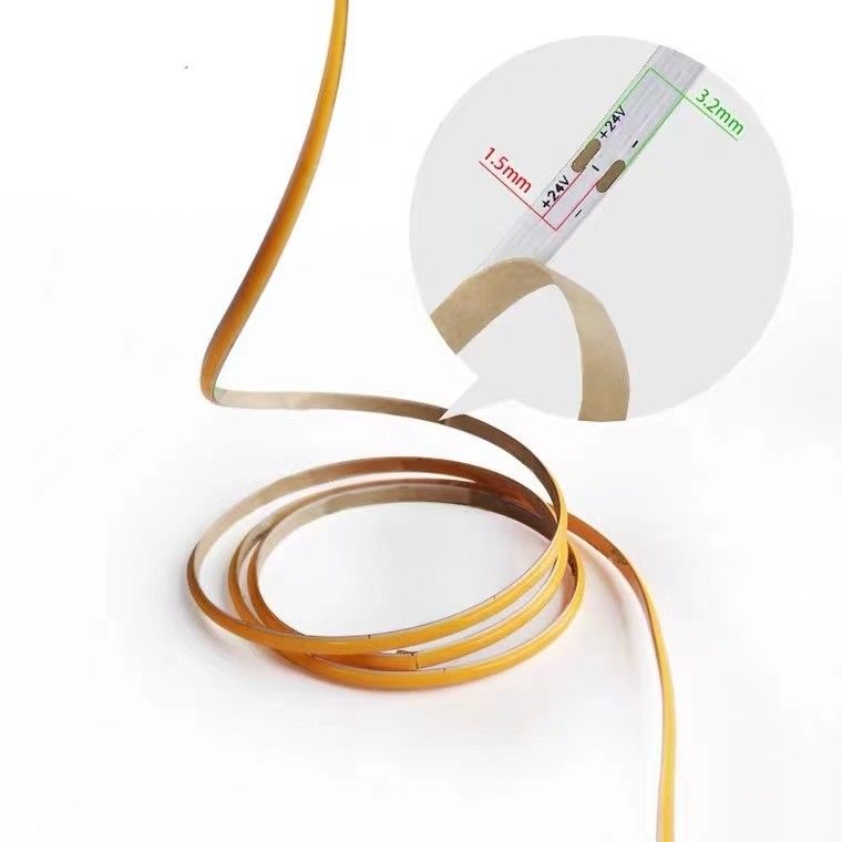 12v / 24V 8mm 90Ra 320d fob Aluminium Profile COB LED Strip untuk Dekorasi