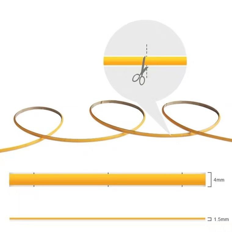12v / 24V 8mm 90Ra 320d fob Aluminium Profile COB LED Strip untuk Dekorasi