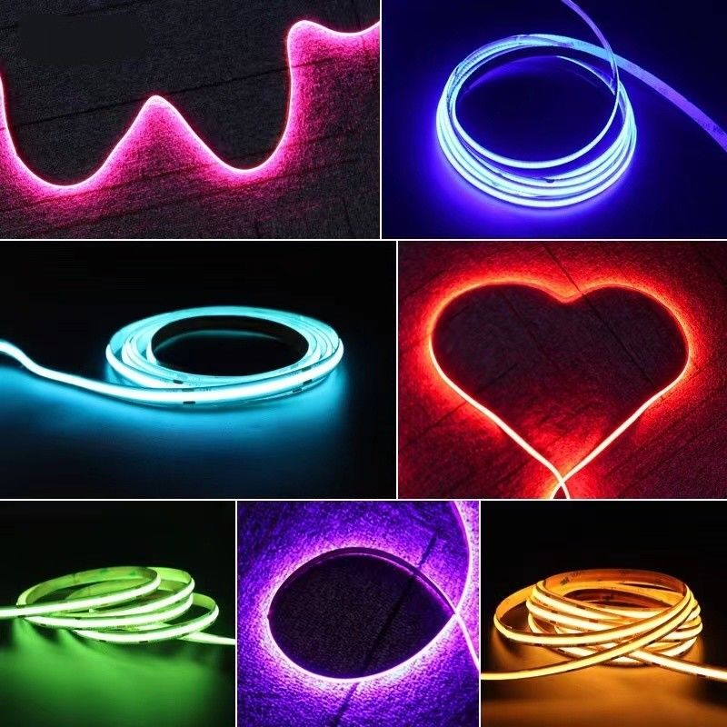 12v / 24V 8mm 90Ra 320d fob Aluminium Profile COB LED Strip untuk Dekorasi
