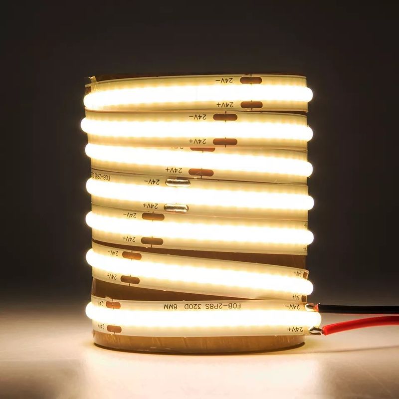 12V 24V Waterproof IP65 IP67 IP68 CRI90 Dimmable 5M Flexible COB LED Strip untuk Indoor Outdoor