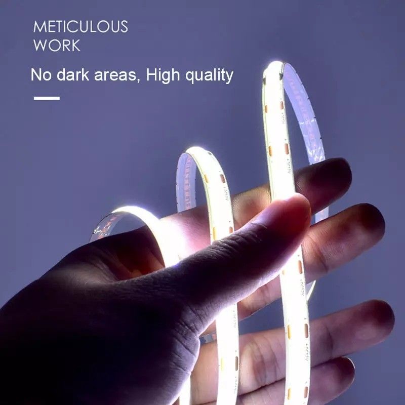 12V 24V Waterproof IP65 IP67 IP68 CRI90 Dimmable 5M Flexible COB LED Strip untuk Indoor Outdoor