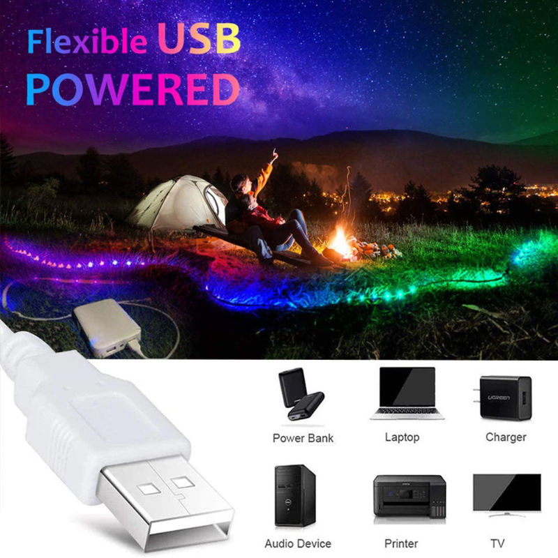 Smart LED Strip untuk Dekorasi 12V 5V USB Control Musik Sync dan RGB Suhu Warna