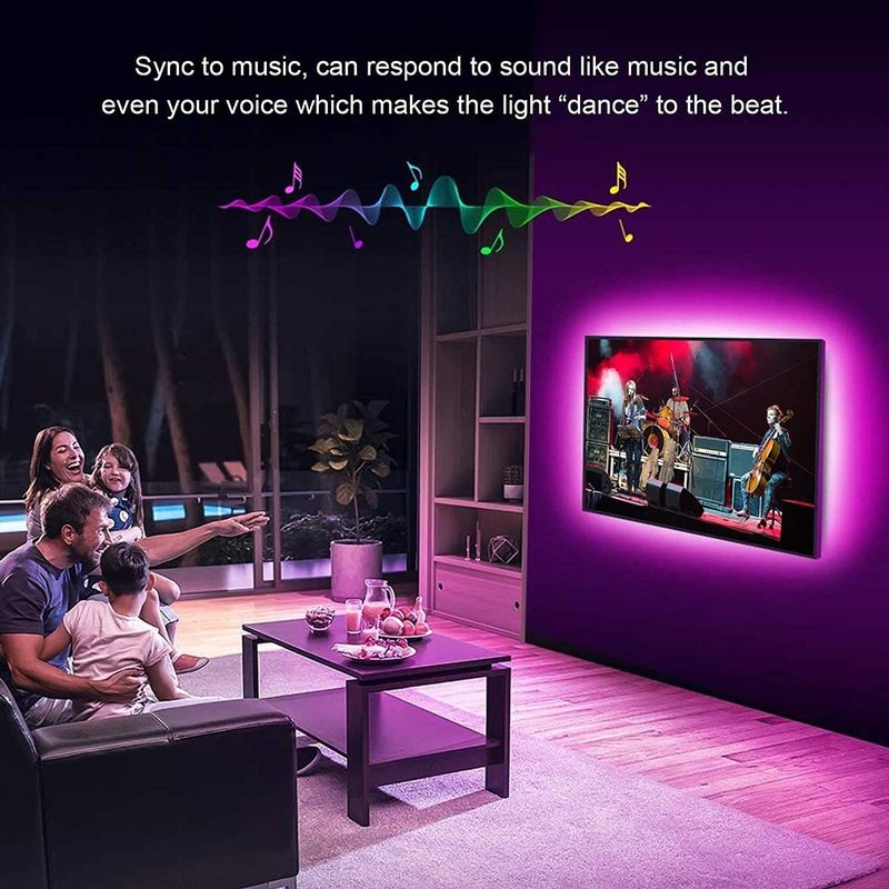 Smart LED Strip untuk Dekorasi 12V 5V USB Control Musik Sync dan RGB Suhu Warna