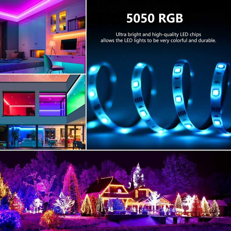 Smart LED Strip untuk Dekorasi 12V 5V USB Control Musik Sync dan RGB Suhu Warna