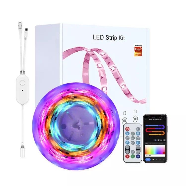 Home Bar LED Light Strips Taman Desain Dukungan Dimmer 12V 32ft Smart 5050 RGB 1670