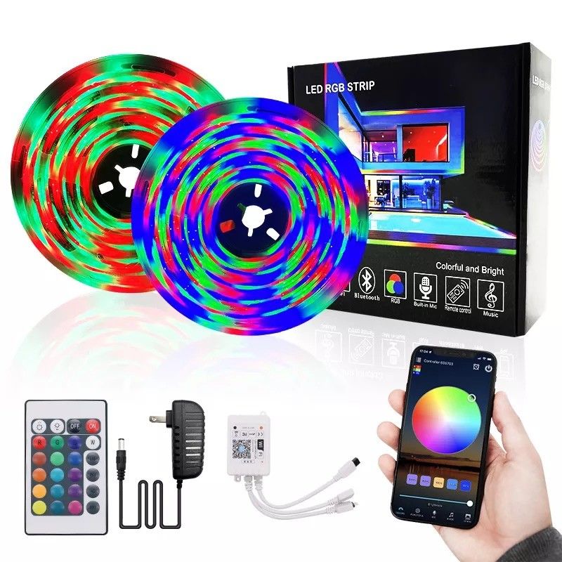 Home Bar LED Light Strips Taman Desain Dukungan Dimmer 12V 32ft Smart 5050 RGB 1670