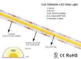 120 Degree Beam Angle COB 320 LED 24V 8mm 10mm LED Strip Light untuk Dekorasi Taman