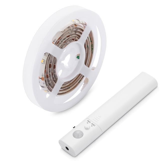 SMD2835 Lampu Strip LED dengan Sensor Gerak 1m Panjang USB Rechargeable Mode Hari dan Malam