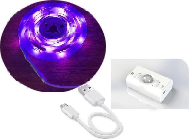 SMD2835 Lampu Strip LED dengan Sensor Gerak 1m Panjang USB Rechargeable Mode Hari dan Malam