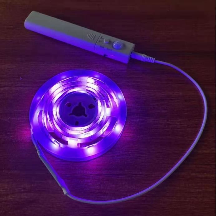 SMD2835 Lampu Strip LED dengan Sensor Gerak 1m Panjang USB Rechargeable Mode Hari dan Malam