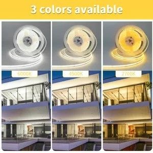 Custom Fleksibel 320 480 Leds Dc 5v 10000 Lumens Panas Putih Rgb Fcob Cct Cob Led Strip Lampu Gudang