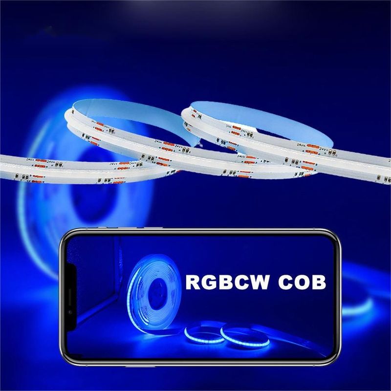 Pita LED 5 M/lot Smd 320 384 840LED/M Strip Led Cob Fleksibel Tahan Air Dc 24V Ra90 RGBCCT 3000K 4000K 6000K
