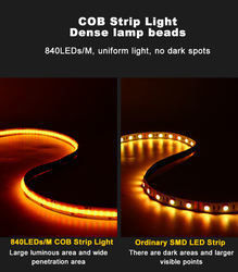 Pita LED 5 M/lot Smd 320 384 840LED/M Strip Led Cob Fleksibel Tahan Air Dc 24V Ra90 RGBCCT 3000K 4000K 6000K