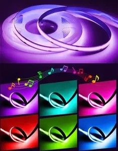 Berat Produk 0,3kg 5m 10m Smart Strip Light dengan Dream Color RGB COB Chip LED