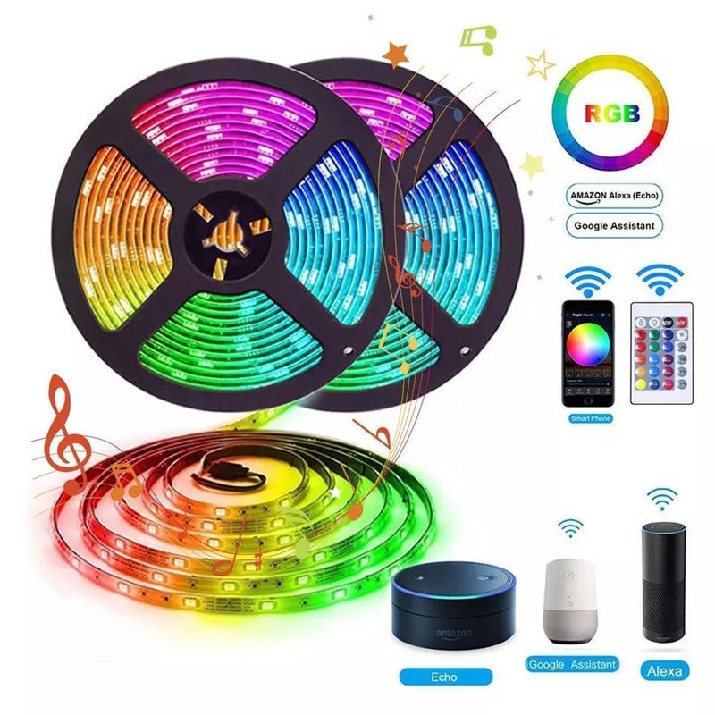 Pencahayaan tahan air IP65 30d/m 5050 RGB LED Light Strip dengan remote