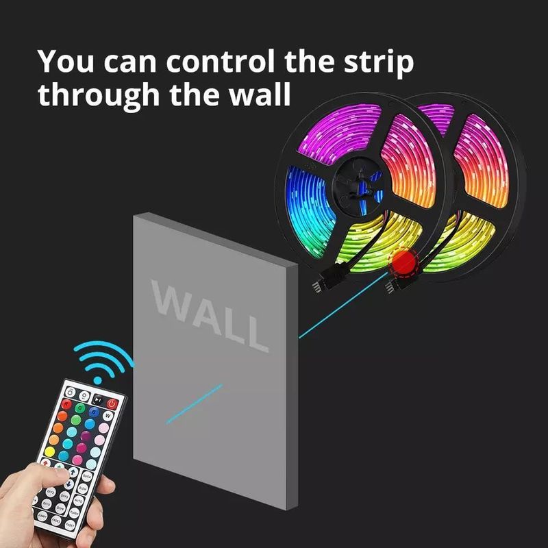 Pencahayaan tahan air IP65 30d/m 5050 RGB LED Light Strip dengan remote
