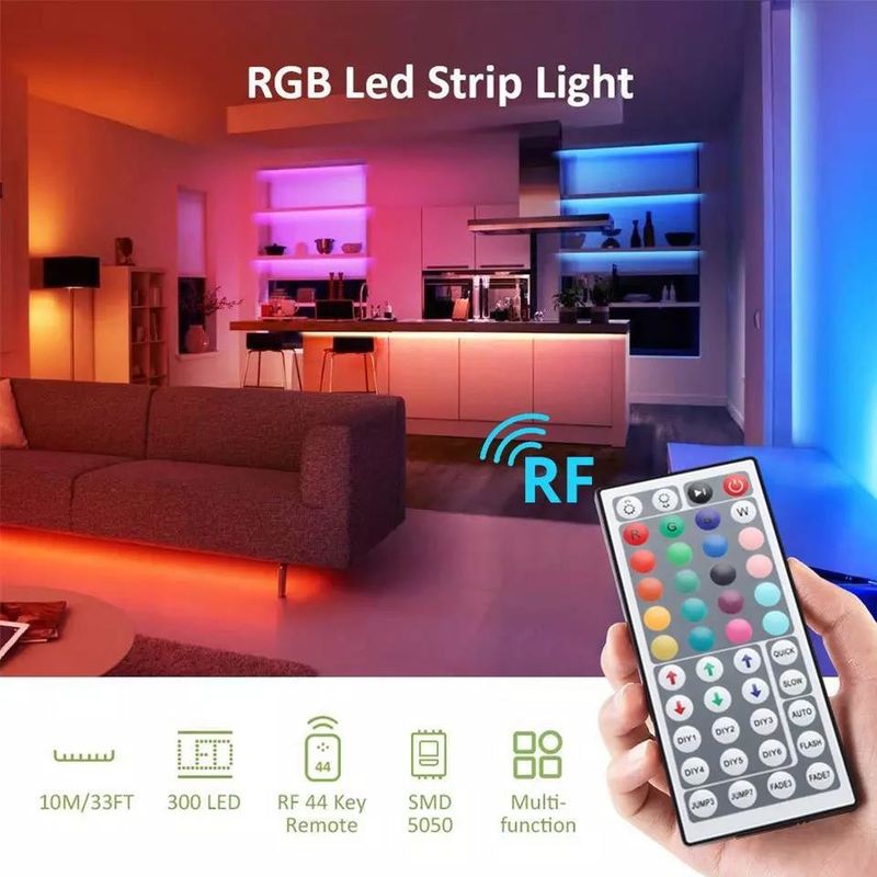 Pencahayaan tahan air IP65 30d/m 5050 RGB LED Light Strip dengan remote