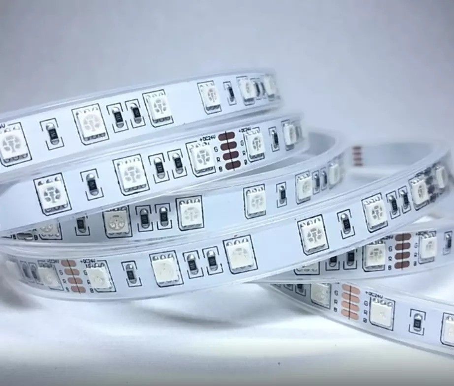 12w 12v 24v 10mm 60 Led Rgb 5050 Smd Fleksibel Led Strip Lampu dengan dan Multi Warna