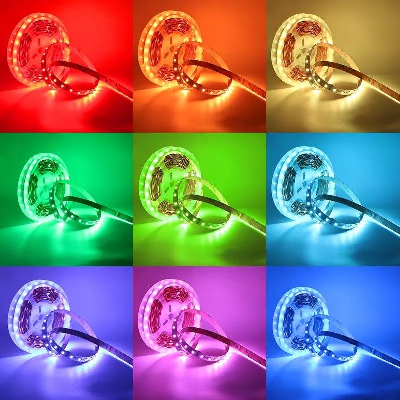 12w 12v 24v 10mm 60 Led Rgb 5050 Smd Fleksibel Led Strip Lampu dengan dan Multi Warna