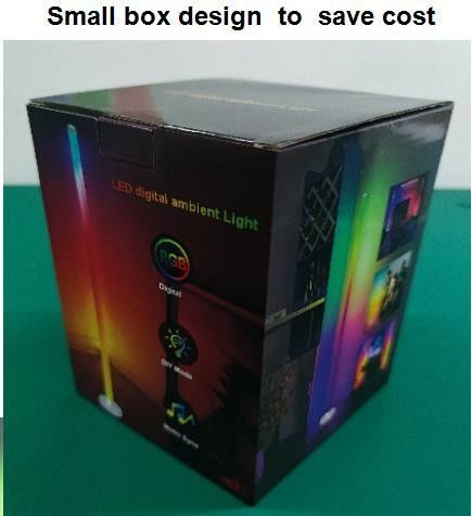 Lampu lantai dekoratif dengan perubahan warna RGB dan shade kaca logam
