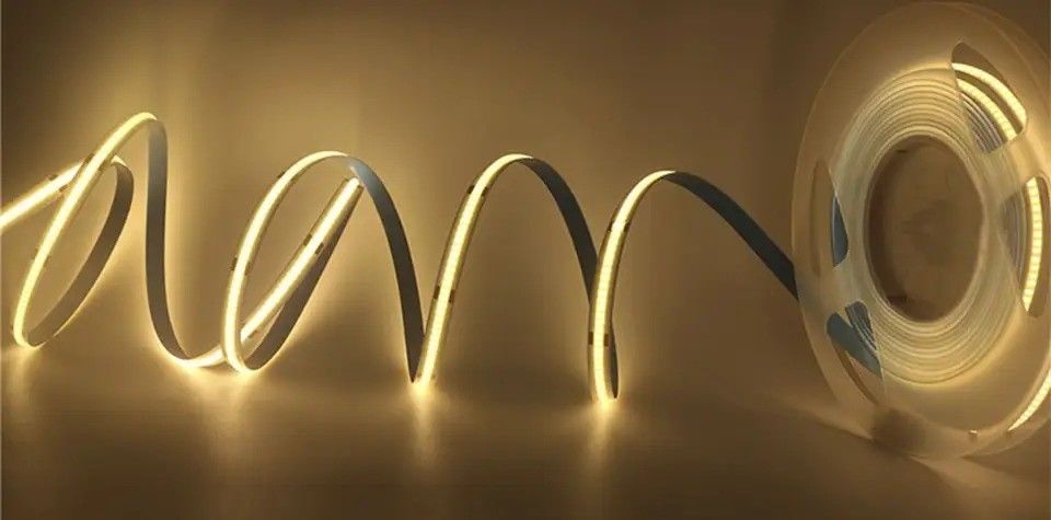 90lm/w Lampu Efisiensi Cahaya Smart COB Led Strip 12V 24V 5M 252leds untuk Iklan